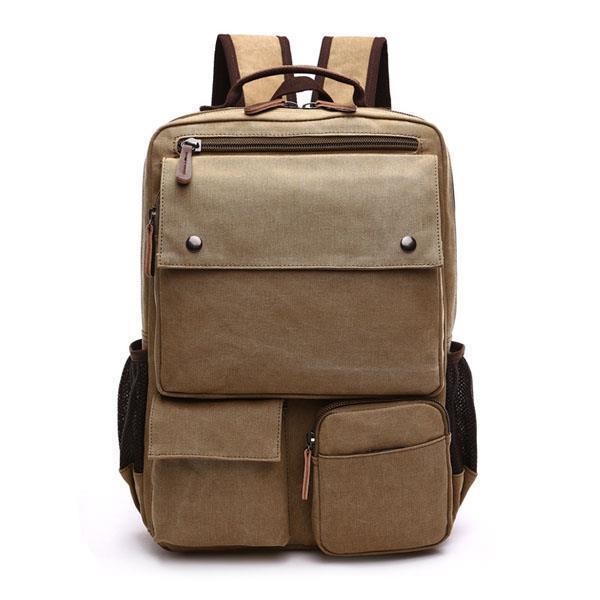 shopping ילקוטים ותיקי בית ספר Men Canvas Big Capacity Travel Zipper Multifunctional Shoulders Bag Backpack