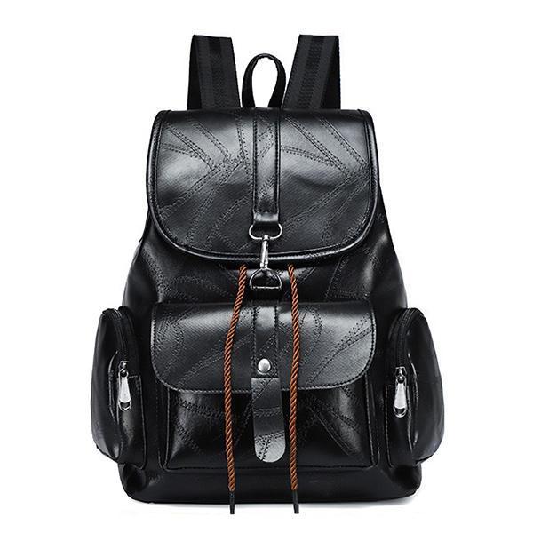 shopping ילקוטים ותיקי בית ספר Women Anti-Theft Waterproof Solid Faux Leather Casual Backpack Travel Shoulder Bag S/L