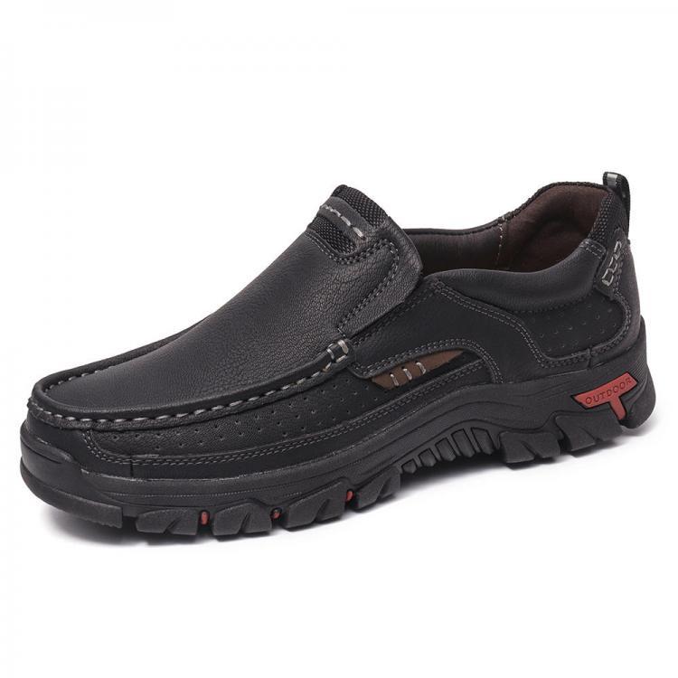 shopping נעלי גברים Men Genuine Leather Classic Casual Business Office Soft Walking Loafers