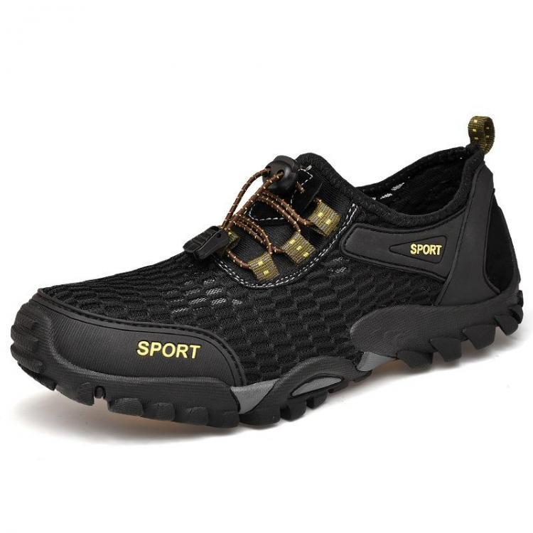 shopping נעלי גברים Men Anti-Collision Toe Lightweight Breathable Mesh Outdoor Hiking Sneakers
