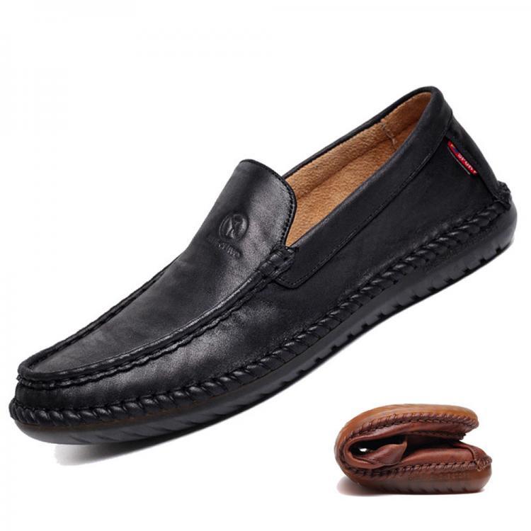 shopping נעלי גברים Non-Slip Casual Hand Stitching Leather Soft Sole Walking Oxfords