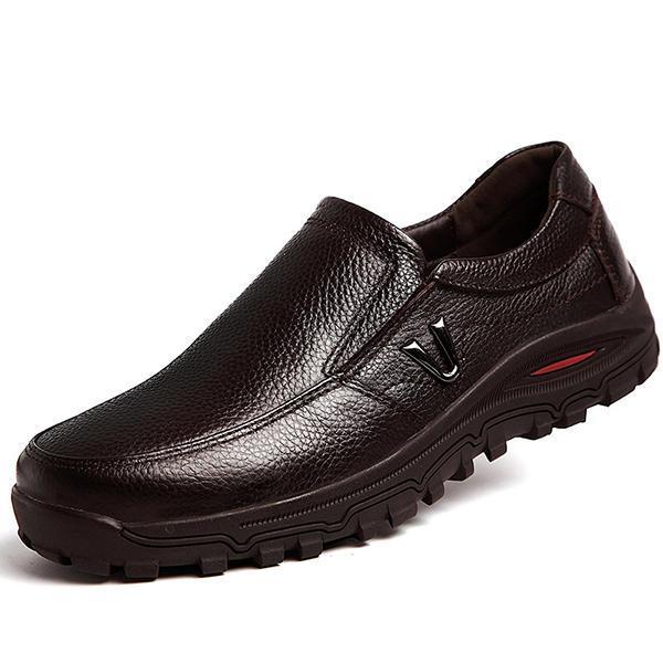 shopping נעלי גברים Men Casual Soft Comfortable Leather Oxfords Business Shoes