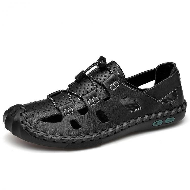 shopping נעלי גברים Genuine Leather Hand Stitching Outdoor Sandals
