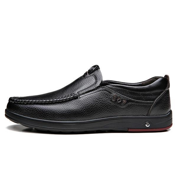 shopping נעלי גברים Comfy Casual Business Genuine Leather Slip On Soft Oxfords