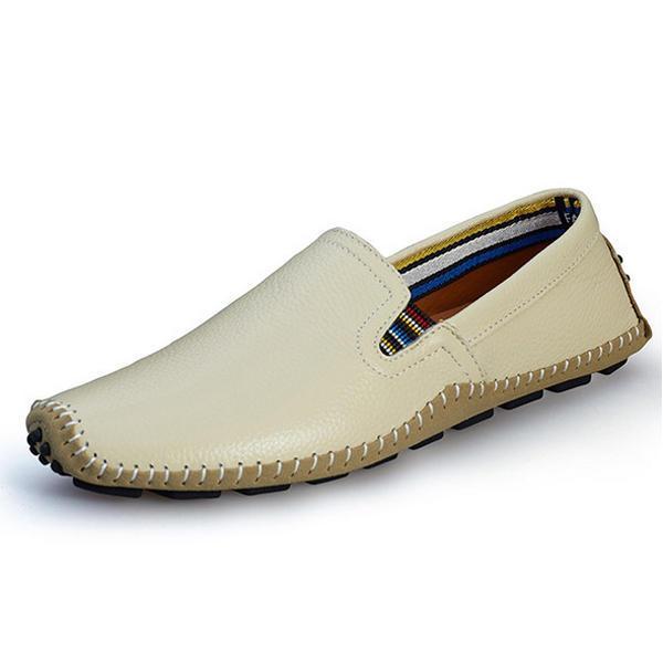 shopping נעלי גברים US Size 6.5-11.5 Men Leather Casual Outdoor Soft Slip On Flat Loafers
