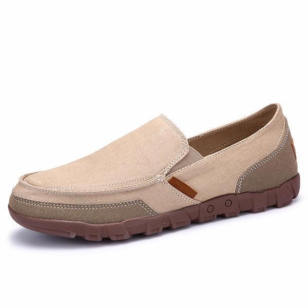 shopping נעלי גברים US Size 6.5-11 Men Casual Canvas Slip On Soft Breathable Outdoor Flats
