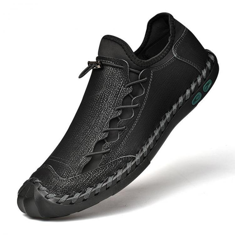 shopping נעלי גברים Large Size Men Hand Stitching Leather Non Slip Anti-collision Casual Oxfords