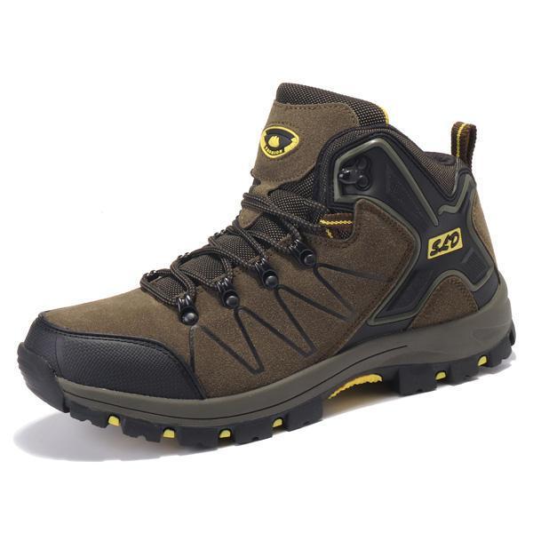 shopping נעלי גברים Men Warm Lining Boots Outdoor Hiking High Top Athletic Shoes