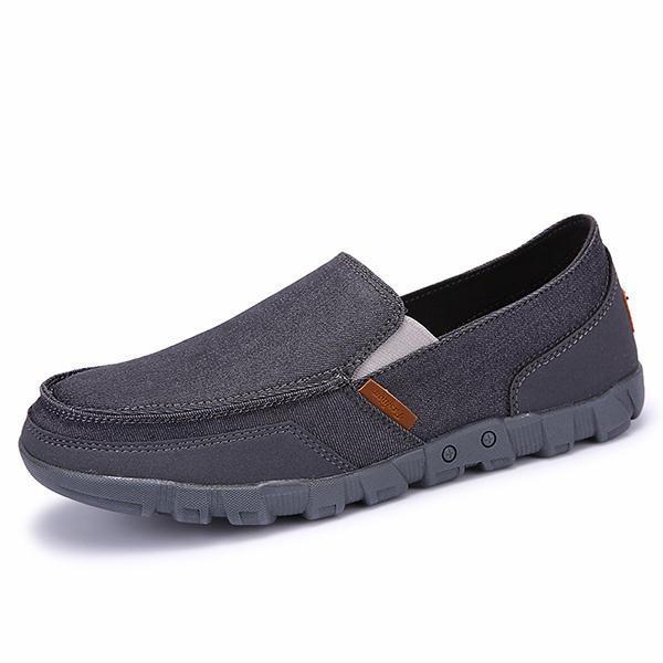 shopping נעלי גברים Big Size Men Canvas Elastic Comfortable Slip On Casual Sneakers