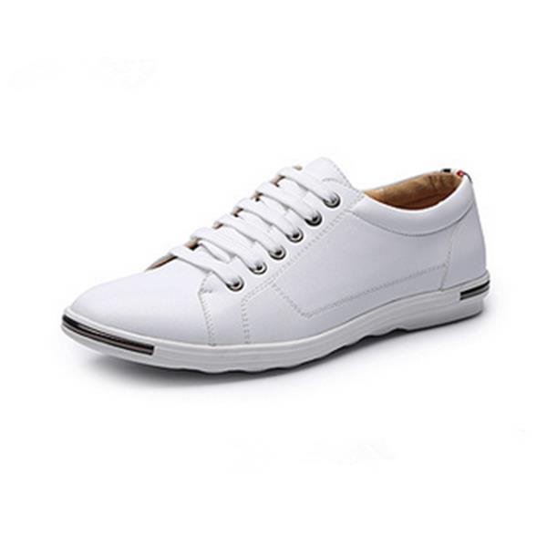 shopping נעלי גברים Flat Oxfords Shoes Lace Up Pure Color Round Toe For Men US Size 6.5-12