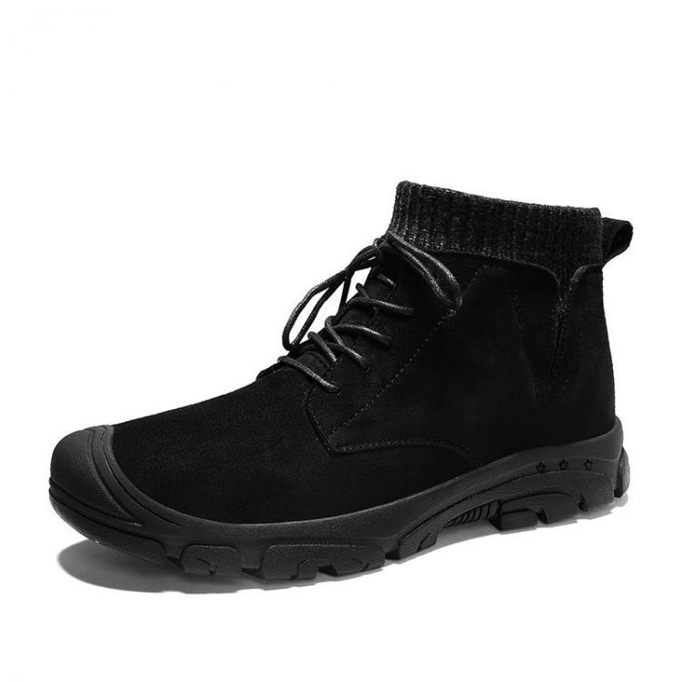shopping נעלי גברים Men Retro Wear Resistant Outdoor Hiking Leather Ankle Boots