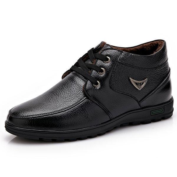 shopping נעלי גברים New Men Winter Casual Keep Warm Plush Cotton Outdoor Non-Slip Comfortable Business Boots Shoes