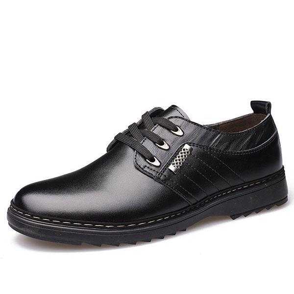 shopping נעלי גברים Comfy Men Lace-Up Leather Casual Business Oxfords Shoes