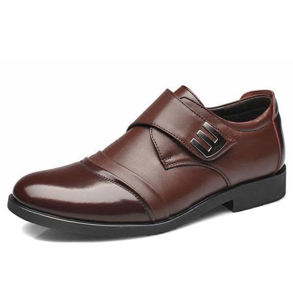 shopping נעלי גברים Men Hook Loop Genuine Leather Formal Business Shoes