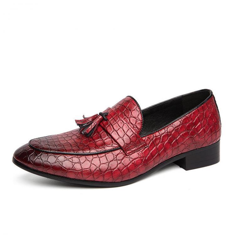 shopping נעלי גברים Men Stylish Tassel Wedding Pointed Toe Microfiber Leather Formal Shoes