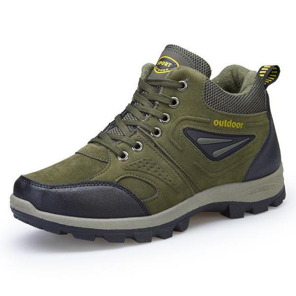 shopping נעלי גברים Outdoor Climbing Lace Up Warm High-top Shoes For Men