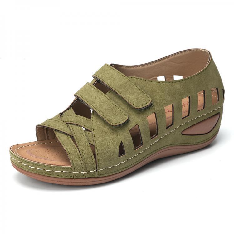 shopping נעלי נשים Lostisy Large Size Women Cross Belt  Breathable Pure Color Sandals