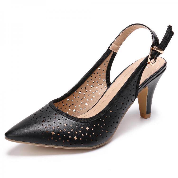 shopping נעלי נשים LOSTISY Women Hollow Out Pointed Toe Slingback Elegant Office Pumps