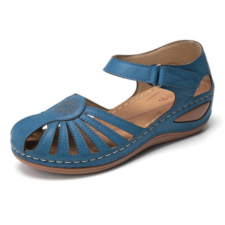 shopping נעלי נשים Lostisy Large Size Women Floral Comfy Breathable Hook Loop Sandals