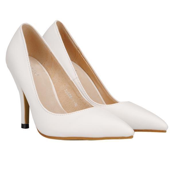shopping נעלי נשים OL Stiletto PU Pointed Toe Pure Color Pumps