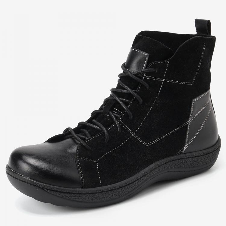 shopping נעלי נשים Retro Spicing Casual Lace Up Slip Resistant Ankle Boots