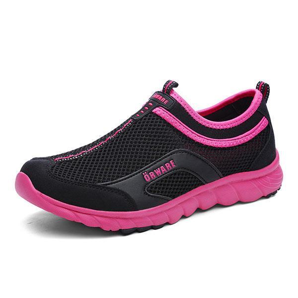 shopping נעלי נשים Women Light Mesh Breathable Slip On Casual Outdoor Flats