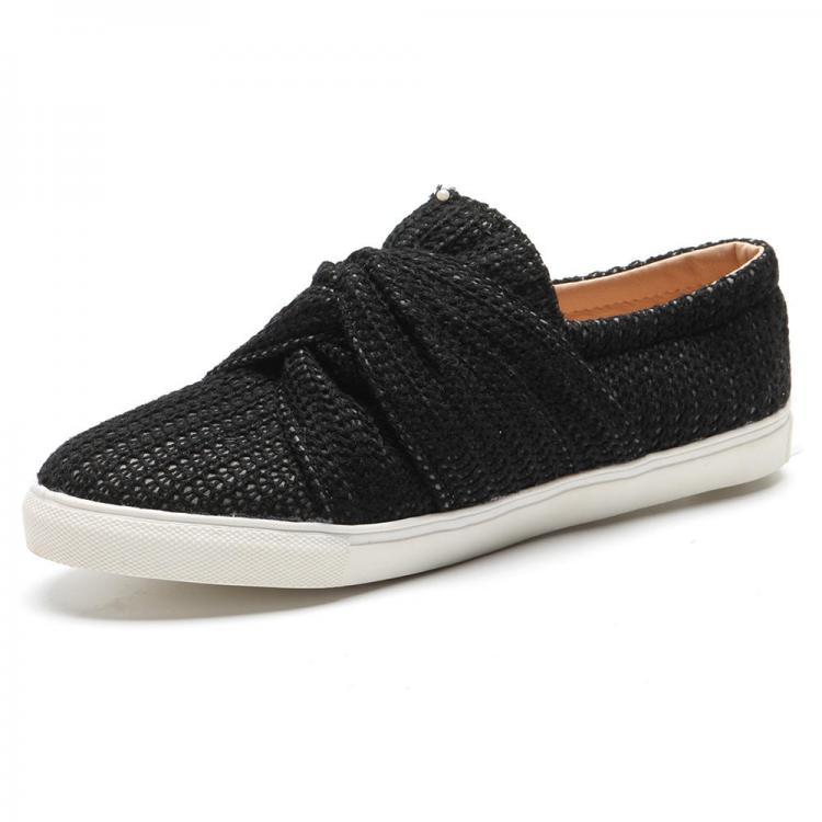 shopping נעלי נשים Large Size Women Breathable Knitting Knot Flat Loafers
