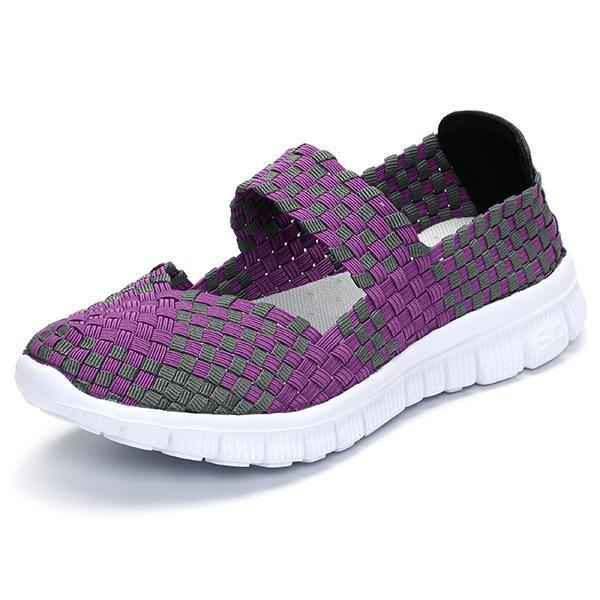 shopping נעלי נשים Women Casual Light Knitting Sport Health Breathable Flat Shoes