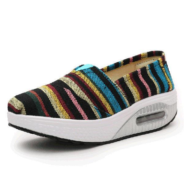 shopping נעלי נשים Casual Flat Shoes Canvas For Women Sport Ourddor Rocker Sole Shoes