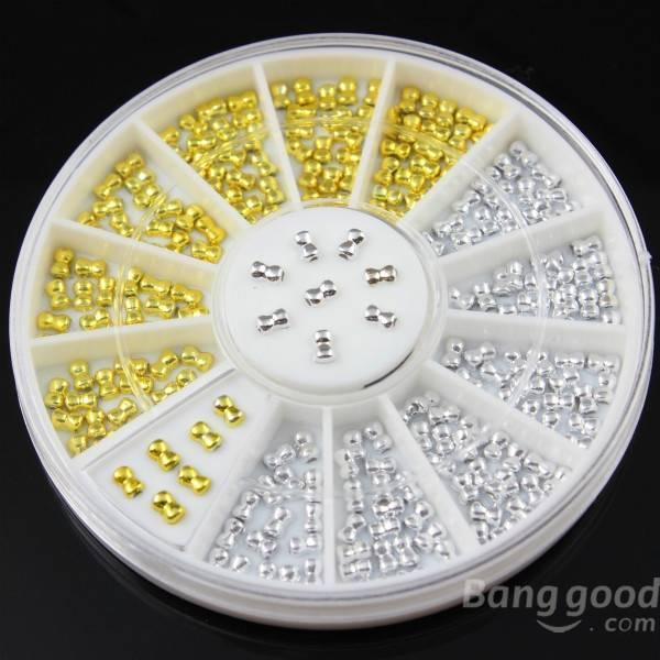 shopping ציפורניים Mini Gold Silver Bowknot Acrylic Nail Art Decoration Wheel