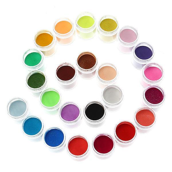 shopping ציפורניים 24 Colors Acrylic Manicure Nail Art Powder Dust Decoration