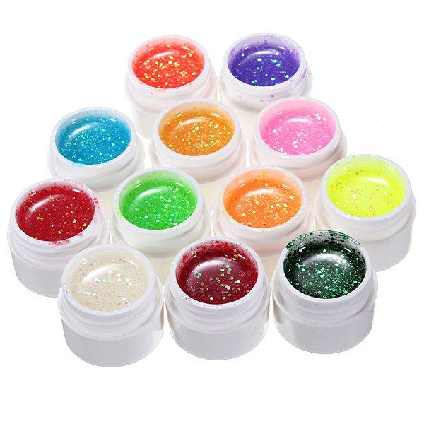 shopping ציפורניים 12 Colors Glitter UV Gel Builder Polish Set