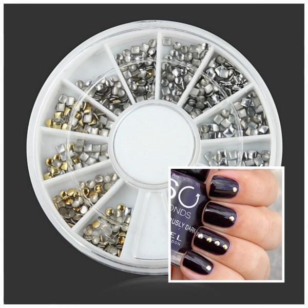 shopping ציפורניים Square Round Metal Color DIY Nail Art Decoration Wheel