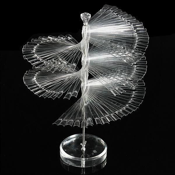 shopping ציפורניים 120Pcs False Nail Art Clear Tips Stick Practice Spiral Display Shelf