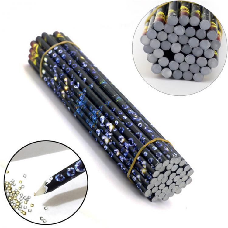 shopping ציפורניים 10Pcs Rhinestone Picker Wax Pencil Nail Crayons Point Art Dotting Paste Stick Pen
