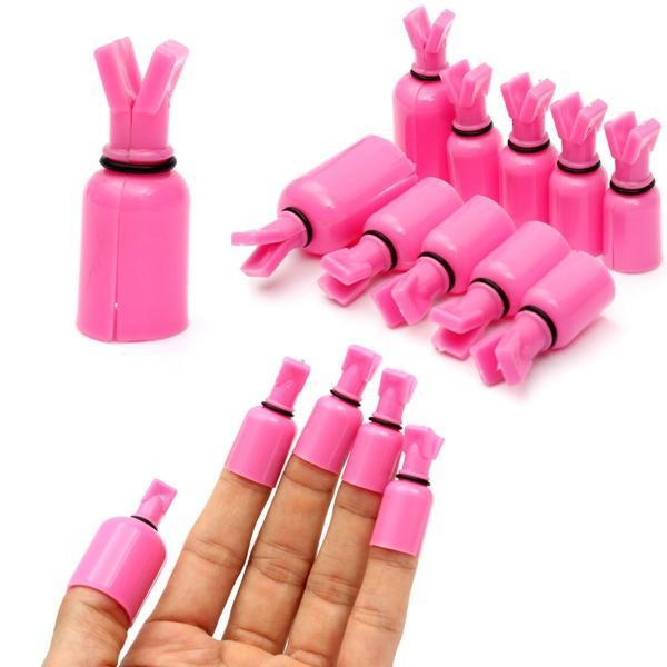 shopping ציפורניים 10Pcs Plastic Soak Off UV Gel Polish Remover Wrap Cap Clip Tool