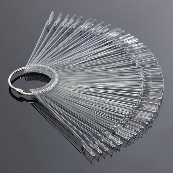shopping ציפורניים 50PCS Transparent Detachable Nail Display Tool Foldable Fan Board