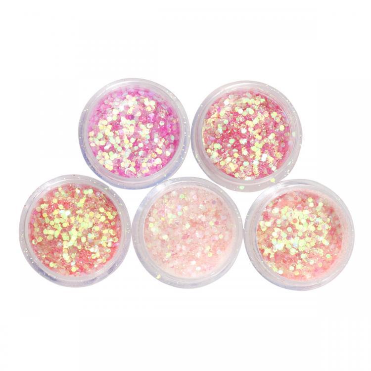 shopping ציפורניים Pink Shining Mixed Glitter Powder Sequins Nail Art Decoration Dust Rose Red Mermaid Effect Ornaments