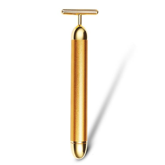 shopping טיפוח העור Beauty Bar 24K Golden Pulse Electric Facial Massager T-Shape Anti-wrinkle Vibration Face Massage Tools Tighten