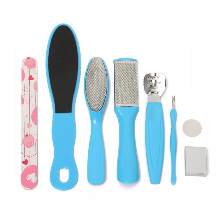 shopping טיפוח העור 8 in 1 Foot Care Set Kit Dead Skin Remover Fork Pedicure File Callus Replacement Blades Polish