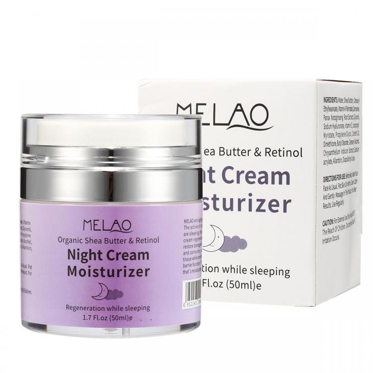 shopping טיפוח העור Melao Organic Shea Butter Retinol Night Cream Moisturizer Sleeping Facial Skincare 50ml
