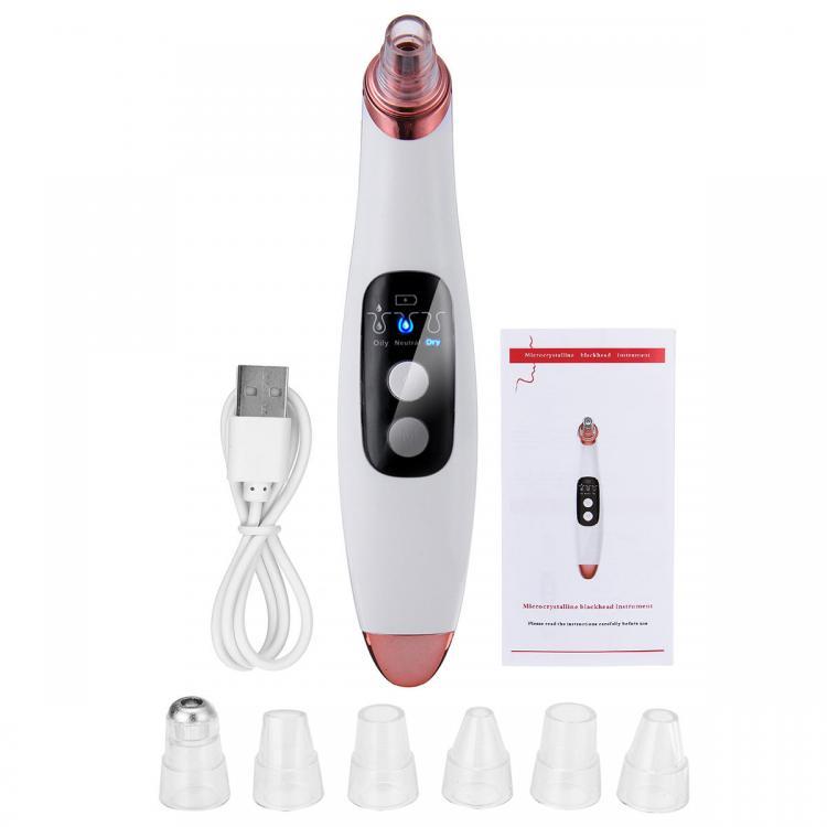shopping טיפוח העור Blackhead Remover Pore Vacuum USB Rechargeable Electric Blackhead Suction Pore Cleaner with LED Display Electric Facial Renoval wi