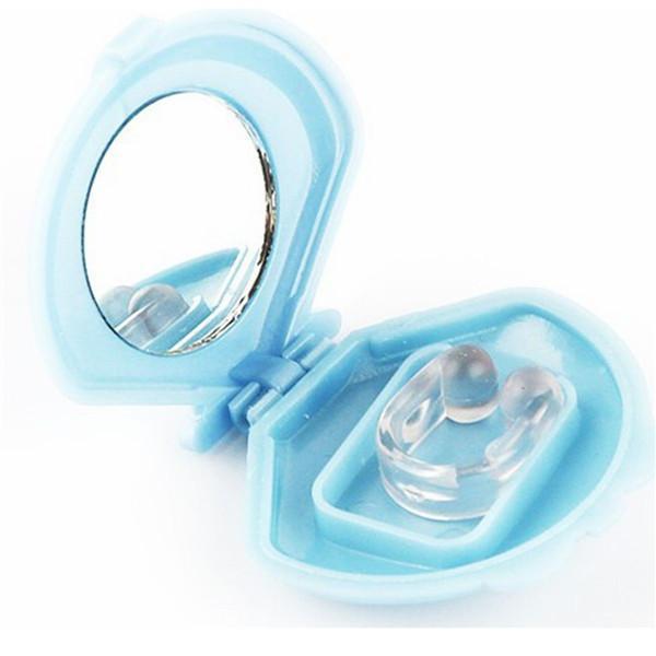 shopping טיפוח העור Transparent Silicone Gel Snoring Stoper Silent Sleep Nose Clip Aids with Case