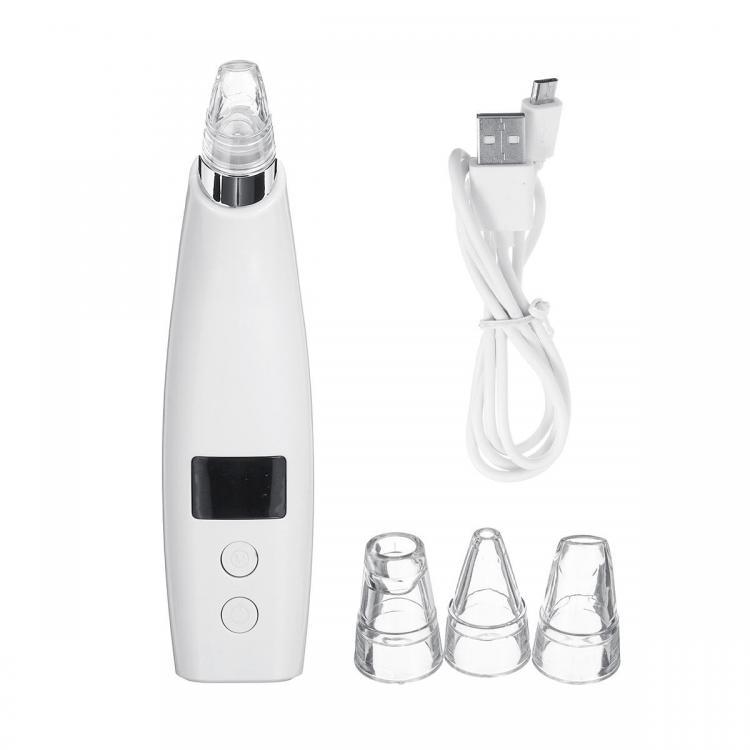 shopping טיפוח העור USB Electric Blackhead Suction Remover 3 Gears Dry Oily Normal Skin Deep Cleanning Pores Dead Skin Cells Removal Machine with 4 Ti