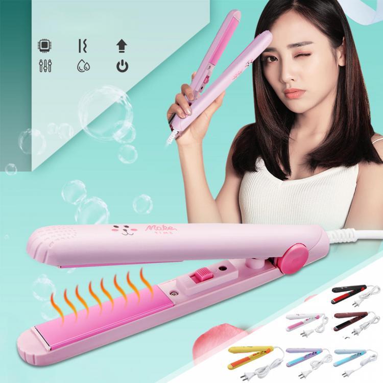 shopping טיפוח העור Global Voltage Portable Hair Straightener Steam Flat Iron Ceramic Tourmaline Hair Styling Tools