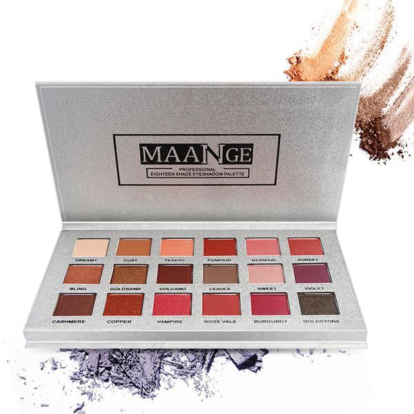 shopping איפור MAANGE 18 Colors Eye Shadow Palette Mermaid Smokey Eyes Makeup Matte Powder Natural Cosmetic