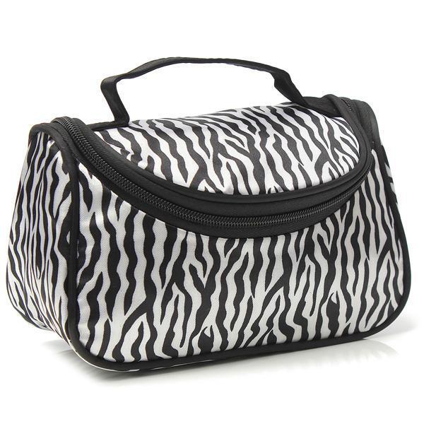 shopping איפור Women Makeup Cosmetic Zebra Toiletry Bag Organizer Handbag Travel Case