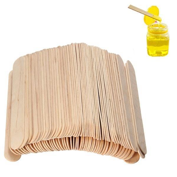 shopping איפור 100PCS Wooden Wax Stick Manicure Tongue Depressor Sticks