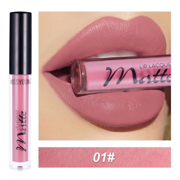 shopping איפור Matte Lip Gloss Lipstick Velvet Lip Glaze Non-Stick Cup Waterproof Lipstick Lip Makeup