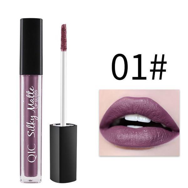 shopping איפור Matte Liquid Lip Gloss Waterproof Velvet Kiss Proof Long Lasting Lips Women Purple Halloween